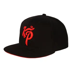 Toptan yüksek kalite siyah 6 Panel nakış beyzbol kapaklar özel 3D Logo Hip Hop spor donatılmış snapback şapka