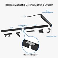 Rail lumineux magnétique LED 48V moderne, rail en aluminium ultra fin de 20 mm, éclairage sur rail magnétique pour la maison, le bureau et le salon