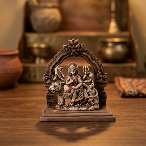 Statue de la déesse hindoue Durga en résine, montée sur un lion, pour la décoration religieuse de la maison, du temple ou de la salle de Puja, idéale pour les pratiques spirituelles. - Product Image 3