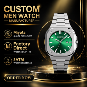 Reloj de Pulsera de Cuarzo para Hombre de Alta Calidad y Lujo, 5ATM Resistente al Agua, Correa de Acero Inoxidable, Logotipo Personalizado, Esfera Analógica de 42 mm, Cristal Hardlex - Product Image 1