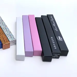 Simple Paper White Holographic Silver Dot Pattern Eyeliner Packaging Box Twist Wrapping Black Matte Nail Oil Pen Package Boxes