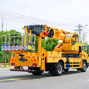 Camion plateforme élévatrice Sinotruk HOWO avec cabine couchette et nacelle de travail à flèche télescopique 7 sections, à vendre à prix d'usine compétitif - Product Image 1