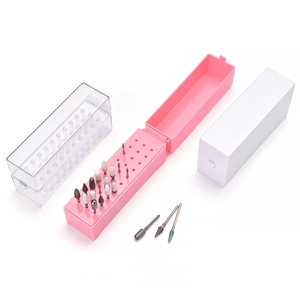 30 Hole Nail <b>Drill</b> <b>Bit</b> Storage <b>Box</b> Clear Plastic Large Capacity Manicure Efile <b>Bits</b> Organizer Case Nail Tool Holder for Salon - Product Image 4