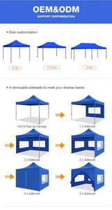 Tonnelle de jardin 3x3m avec structure en PVC et bâche en nylon, distance entre les poteaux de 6m, cadre imprimé pour événements, fêtes et expositions - Product Image 4