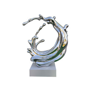 Escultura Abstracta de Onda en Acero Inoxidable para Jardín, Estilo Europeo y Americano, 1300*400*1650mm, Decoración Artística - Product Image 5
