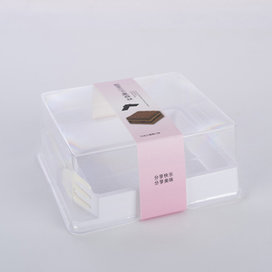 Thực Phẩm Cấp Sinh Học Phân Hủy Pet Nhựa + Giấy Container Đám Cưới Cookie Donut Hộp Nhựa Trong Suốt Với PP Nắp - Product Image 4