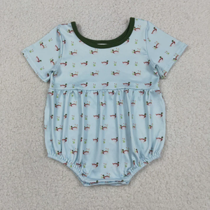 Baby Boys Girls Clothing Set Blue and Green Mallard Duck Print Casual Short Set <b>Bubble</b> Romper Dress Summer Toddler Clothes - Product Image 3