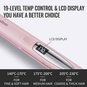 Piastra per Capelli 2 in 1 Lisciante e Arricciacapelli con Display LCD, 19 Temperature, 140-230°C, Piastre Flottanti 3D, Certificazione 3C, Temperatura Costante - Product Image 2