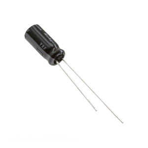 Condensateur RADIAL TH en aluminium 1uF 20% 100V, canal fabricant 1uF 100YXF1MEFCT15X11, à traverser (TH) - Product Image 1
