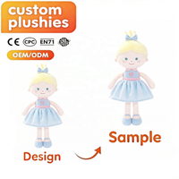 Poupée en tissu doux personnalisée, fille blonde, avec robe à carreaux colorée et unie, vente en gros, fabricant OEM ODM, cadeaux pour enfants