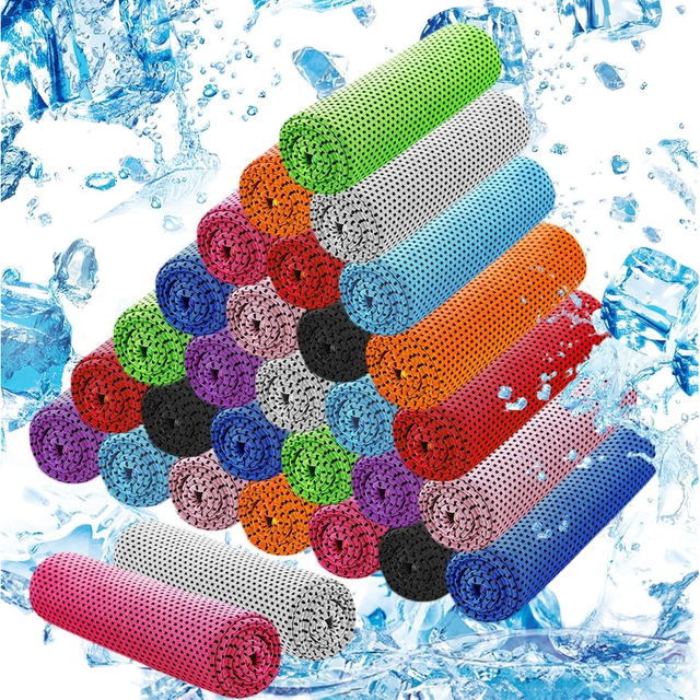 30*100cm Cooling Microfiber Chill Sweat Towels Sports Entertainment Workout Neck Wraps for Gym Yoga Golf Running Ice Cooling