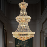 ENSEMBLE personnalisé luxe Rectangle ovale longue lumière LED Dimmable lustre en cristal pour salon grand cristal intérieur
