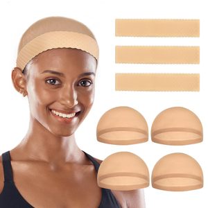 Ensemble de filets <span class=keywords><strong>à</strong></span> <span class=keywords><strong>cheveux</strong></span> et de fixations pour perruques Jinke. Pack de 4/1 ou 2/1. Bandeau antidérapant en silicone de qualité <span class=keywords><strong>alimentaire</strong></span> transparent pour perruques en dentelle, extensions et postiches. - Product Image 4