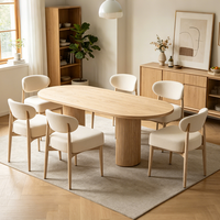 Ensemble de chaises de salle à manger de luxe haut de gamme, chaises de salle à manger en bois massif courbé en forme de croissant, fabriquées à la main, pour hôtels et restaurants