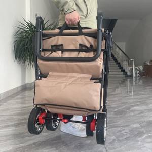 2026 आउटडोर फोल्डिंग वैगन नई सस्ती कीमत औद्योगिक अनुप्रयोग पालतू/बच्चों/कैंपिंग/पिकनिक/समुद्र तट/उद्यान कार्ट ट्रॉली - Product Image 3