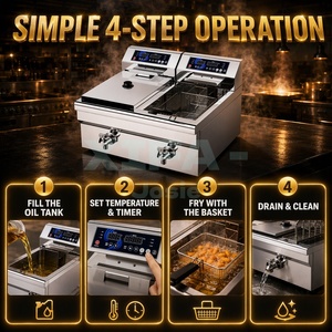 <span class=keywords><strong>Friteuse</strong></span> Électrique Commerciale 38L Polyvalente à Vendre : Idéale pour Poulet, Frites, Donuts et Rouleaux de Printemps - Product Image 3