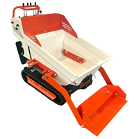 Mini-dumper sur chenilles autoporteur CE avec pelle frontale, dumper hydraulique sur chenilles tout-terrain, mini-chargeur pour jardin, ferme et construction