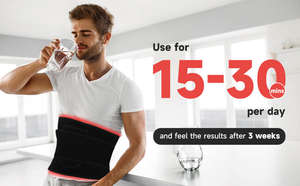 Thérapie par lumière rouge avec masseur vibrant et télécommande avec minuterie, utilisée pour soulager les douleurs du bas du dos et abdominales - Product Image 3