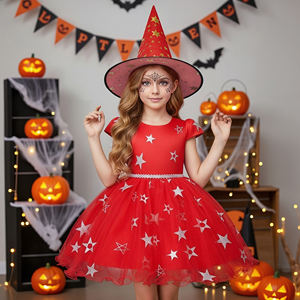 Stile occidentale rosso capodanno bambino ballo ballo di fine anno vestito stella modello bambina abiti da compleanno per 3Y elegante per bambini vestito da festa - Product Image 4