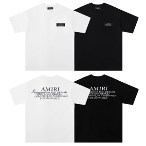 T-shirt a maniche corte con stampa di lettere in bianco e nero 260g - Product Image 1