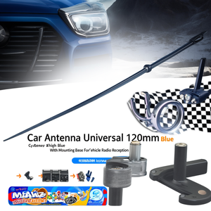Antenne de voiture universelle bleue de 120 mm avec base de montage pour la réception radio des véhicules - Product Image 2