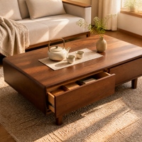 Table Basse Ovale Sur Mesure avec Tiroirs Démontables, Configuration de Quincaillerie, Finition et Rangement, OEM ODM, Table TV 1300mm pour le Salon