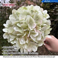 DC093 Nouvelle Arrivée Grande Tête 20cm Hortensia Artificiel en Soie Verte Fleurs Décoratives en Gros pour Mariage et Fête