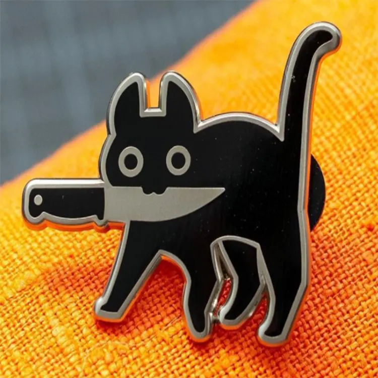 Melhor qualidade fabricante em massa personalizado adorável engraçado gato duro esmalte pino de metal com prata banhado