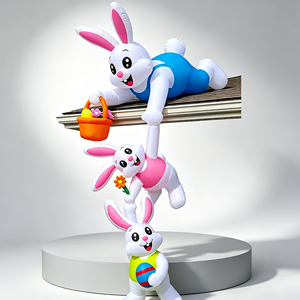 Inflatable Hanging Easter Bunny Family Decoration With Basket For Roof Porch Window And Outdoor Holiday Display - Product Image 6