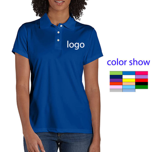 Polo pour femme en coton 100% de haute qualité, 12 couleurs, impression personnalisée, broderie, logo OEM, uni, blanc, polo - Product Image 1