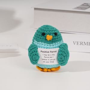 ตุ๊กตานก amigurumi ขนาดเล็กทำด้วยมือของประดับตกแต่งสำหรับการตัดเย็บเสื้อผ้าคริสต์มาสของเล่น - Product Image 4