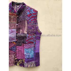 Chaqueta de Verano Unisex Hecha a Mano, Reversible, de Seda, con Parches, Acolchada, Transpirable, con Decoración de Rayas, Venta al Por Mayor - Product Image 5