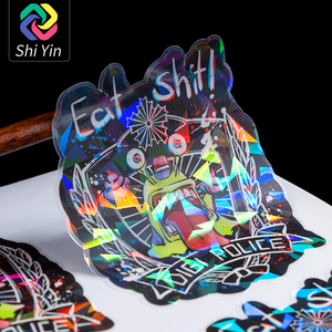 Etiqueta Adhesiva Personalizada de Vinilo con Diseño de Arcoíris, Corte Láser, Impresión Atractiva, Adhesivo Impermeable, Holográfica - Product Image 2