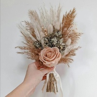 Bouquets de mariée personnalisés en usine, fleurs séchées, roses préservées, bouquets de mariage en gros, naturels, faits à la main, longue durée