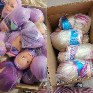 Pelos largos y gruesos, práctica de maquillaje, maniquí de peluquería, muñecas, Estilismo, Maniqui Yaki, cabeza de entrenamiento, pelo liso, Muiti-colores - Product Image 5