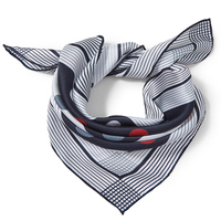 Écharpe carrée blanche à gros pois pour femmes, 100% soie, logo personnalisé, impression sérigraphique