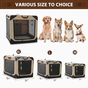 Portable Folding Pet Crate Strong Steel Frame Breathable Anti-scratch Mesh Manufacturer Custom Dog <b>Cat</b> <b>Soft</b>-sided Pet Crate - Product Image 2
