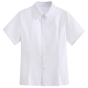 Chemises blanches unisexes à manches courtes de haute qualité pour les uniformes de <span class=keywords><strong>chemise</strong></span> d'école douce d'étudiant avec logo - Product Image 1