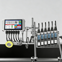 Imprimante jet d'encre industrielle automatique à double tête de 50,8 mm (7 pouces) pour l'industrie des boissons, fabriquée en Chine