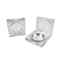 Direct usine, Boîtier cosmétique vide DIY portable, carré de 285 mm, entièrement transparent, à grille ronde, pour échantillons de fard à joues, fard à paupières et illuminateur