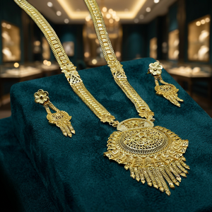 Joyería Tradicional con Diseño Floral Chapada en Oro Micro de 14K, 18K y 24K al por Mayor, Joyería de Moda, Conjunto de Joyería Larga con Forma de Oro Micro - Product Image 3