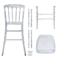 Chaise Napoléon de Style Moderne en Gros, Empilable en Résine PC Plastique Transparent pour Mariage, Hôtel, Événements Extérieurs, Utilisation Banquet