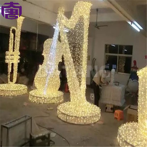 Giant Guitar Shaped Holiday Light Sculpture for Shopping Mall Plaza Christmas Festival and <b>Outdoor</b> Display Projects - Product Image 3