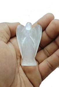 2-Inch Selenite and Agate Healing <b>Angels</b> Figurines Feng Shui Style Carved for Energy Balance Meditation and Spiritual Decor - Product Image 3