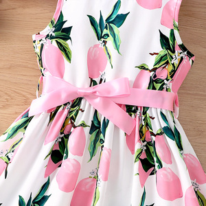 Vestido de Verano 2026 con Lazo y Cinturón, Venta al Por Mayor, Personalizado para Niñas Pequeñas y Medianas, Tela Suave de Alta Calidad - Product Image 5