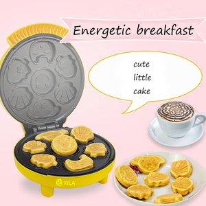 Khuôn Hoạt Hình Gia Đình Máy Làm Bánh Quế <span class=keywords><strong>Donut</strong></span> <span class=keywords><strong>Mini</strong></span> Màu Vàng Máy Làm Bánh Quế Trái Tim Cá Tính - Product Image 2