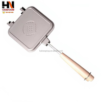 Machine à pain portable et appareil de cuisson pour sandwichs avec gril à fromage double face détachable, poignée en bois et fonction de tosting pour le camping