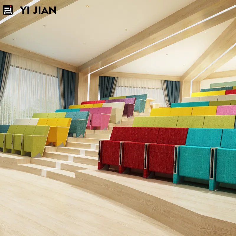 Phong cách hiện đại Auditorium ghế hợp kim nhôm gỗ với vải cho rạp hát Nhà thờ Cinema trường