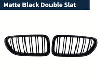 Pour BMW Série 6 F06F12F13 12-16, calandre avant en fibre de carbone chromée noire brillante, garniture de remplacement de calandre avant, accessoire