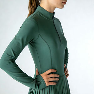 <span class=keywords><strong>Robe</strong></span> de <span class=keywords><strong>tennis</strong></span> Luckpanther OEM pour femmes, <span class=keywords><strong>robe</strong></span> de pickleball personnalisée à fermeture éclair, manches longues - Product Image 3